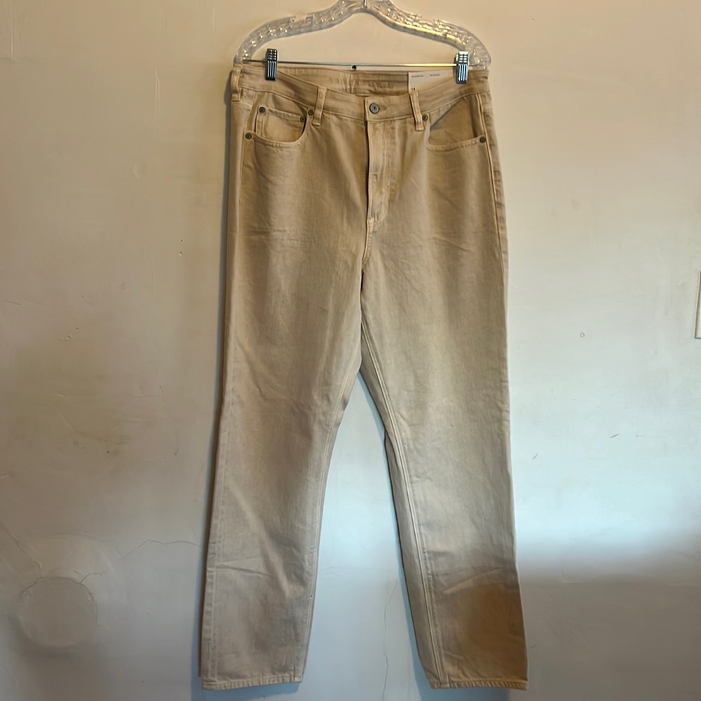 American Eagle straight mom jean long length super high rise
